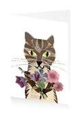 Cat with Vintage Flowers
